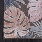 CAMILSON Indoor Outdoor Rug, Brown 6’x9’ Leaf Tropical Botanical Area Rugs for Indoor and Outdoor patios, Easy-Cleaning Non-Shedding Living Room, Garden and Kitchen Washable Outside Carpet (6x9)
