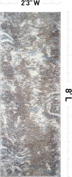 Rugshop Abstract Marble Shag Runner Rug Blue 2' 3" x 8' Perfect for Hallways, Kitchens, or Behind The Sofa