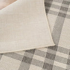 CAMILSON Easy Jute Rug 2x7, Indoor and Outdoor Off-White Runner Rug for Kitchen, Hallway and Entryway, Checkred Boho Woven Design, Easy-Cleaning, Washable Outside Carpet (2 x 7)