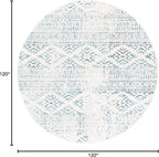 SAFAVIEH Tulum Collection Area Rug - 10' Round, Ivory & Turquoise, Moroccan Boho Tribal Design, Non-Shedding & Easy to Clean, Ideal for Living Room, Bedroom, Dining Space (TUL272E)