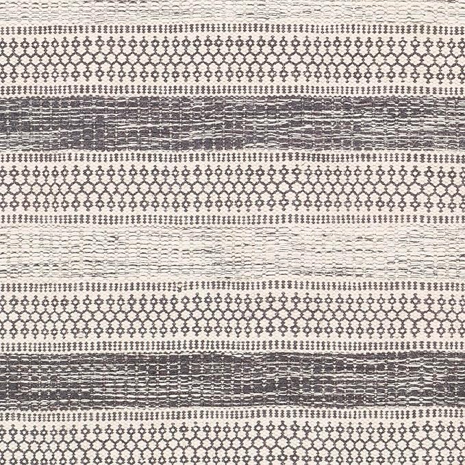 Mark&Day Wool Rugs, 2x8 Marvelle Global Medium Gray Runner Area Rug, Black Ivory Carpet for Hallway, Kitchen, Bedroom or Living Room (2'6" x 8' Runner)
