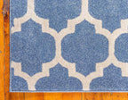 Rugs.com Lattice Collection Rug – 10 Ft Runner Light Blue Medium Rug Perfect for Hallways, Entryways