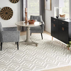 Nourison Home Versatile Ivory White 7' x 10' Area Rug - Easy Clean, Non Shedding, Bed Room, Living Room, Dining Room, Kitchen (7' x 10')