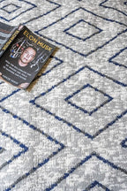 Furnish my Place Diamond Pattern Area Rug - 5 ft. x 8 ft., Light Grey, Moroccan, Transitional Rug with Geometric Style