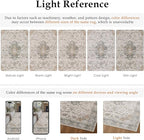 HUGEAR 2x6 Runner Rug Hallway Machine Washable Retro Taupe Green Vintage Floral Low Pile Carpet Distressed Long Throw Rug Bedroom Office Bathroom Kitchen Laundry Non Slip Soft Lightweight