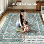 WITSHOCK Living Room Area Rugs 5x7: Soft Non-Slip Backing Washable Rugs Vintage Large Carpet for Bedroom Office Dining Room Kitchen Stain Resistant Home Decor Rug