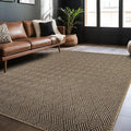 Easy Jute Rugs 5x7 Herringbone Natural Color Living Room Indoor Outdoor Area Rug for Patio and Kitchen Rug High Traffic Washable Easy to Clean Solid Boho Woven Design Carpet (5 x 7)