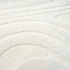 Abani Cozy Cream Area Rug for Living Room, Bedroom - Swirl Waves Pattern - 8' x 10' - Durable & Easy to Clean