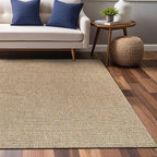 Easy Jute Rugs 9x12 Natural Color Living Room Indoor Outdoor Area Rug for Patio Farmhouse and Kitchen Rug High Traffic Easy to Clean Washable Solid Boho Woven Design Outside Carpet (9 x 12)