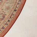 Rugs.com Yasmin Collection Rug – 8 Ft Round Terracotta Medium Rug Perfect for Kitchens, Dining Rooms