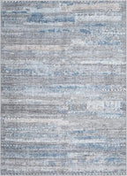 Bloom Rugs Washable Non-Slip 4' x 6' Rug - Gray/Blue/Blush Modern Abstract Area Rug for Living Room, Bedroom, Dining Room, and Kitchen - Exact Size: 4' x 6'