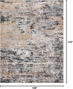 Rugs.com Leipzig Collection Area Rug – 9X12 Beige Low-Pile Rug Perfect for Living Rooms, Large Dining Rooms, Open Floorplans