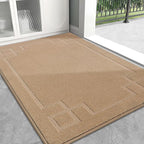 BEQHAUSE Door Mat 32" x 48", Non-Slip Door Mats Indoor Entryway Rugs Washable Low-Profile Absorbent and Stain Resist Floor Mats, Dog Door Mat for Front Back Door, Muddy Wet Shoes & Paws, Beige