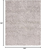 SAFAVIEH Hudson Shag Collection Area Rug - 10' x 14', Ivory & Grey, Chevron Design, Non-Shedding & Easy Care, 2-inch Thick Ideal for High Traffic Areas in Living Room, Bedroom (SGH375A)