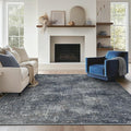 Bavni 8x10 Area Rugs Machine Washable Rug for Living Room, Modern Printed Rug Indoor Soft Area Rug for Bedroom Dining Room, Ultra-Thin Low Pile Carpet with Non Slip Rubber Backing, Dark Gray