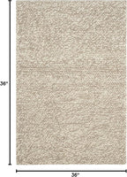 SAFAVIEH Natura Collection Area Rug - 3' Square, Beige, Handmade Wool Blend, Textured Design, Ideal for Living Room, Bedroom, Dining Space (NAT620B)