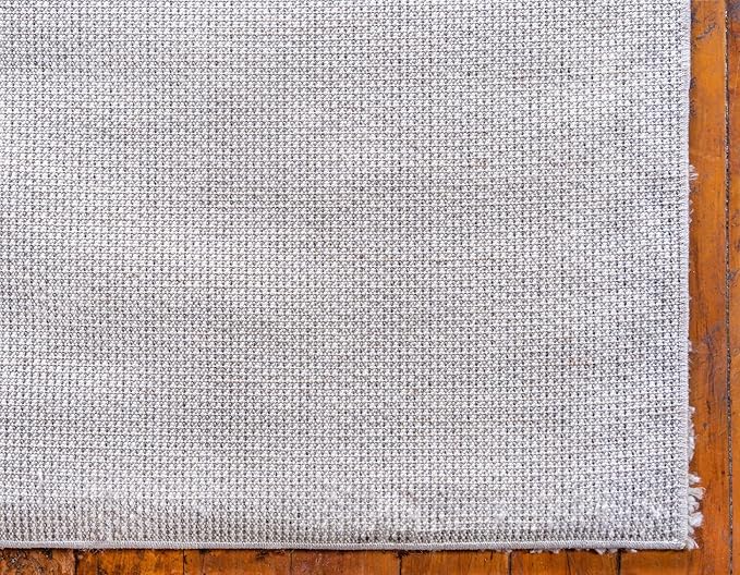Unique Loom Davos Shag Collection Area Rug - Solid (3' 3" Square, Linen)
