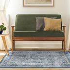 RUGGABLE Washable Area Rug – Kamran Admiral Blue 3x5, Stain-Resistant, Non-Slip – Small Machine Washable Rugs for Living Room, Bedroom, Hallway, Entryway & Office–with Cushioned Pad