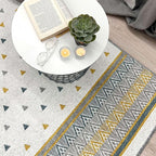 Alfa Rich 5x8 Gold Gray Off White Washable Area Rugs for Living Room Bedroom Kitchen Decor Cotton
