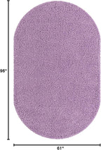 Unique Loom Solid Shag Collection Area Rug (5' 1" x 8' Oval, Lilac)