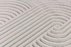 CAMILSON Modern Rug 10x14 Luxury Swirl Curved Large Micro Loop Area Rugs Soft High-Low Pile Stain Resistant Easy to Clean Non-Shedding Durable Living Room Kitchen Indoor Carpet (White)