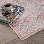 Fame Rugs Turkish Rug. Washable Vintage Oriental Antique Inspired Traditional Doormat Small Modern Area Rugs Luxury Entryway Entry Bedroom Bathroom Kitchen (410CP, 2'5 x 9'8)