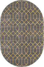 Unique Loom Marilyn Monroe Glam Collection Area Rug - Trellis (5' 3' x 8' Oval, Gray Gold/ Gold)
