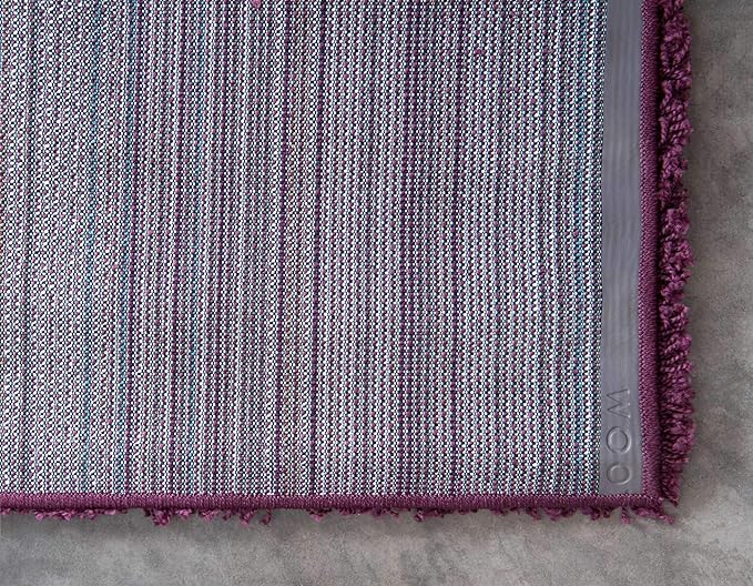 Unique Loom Solid Shag Collection Area Rug (9' x 12' Rectangle, Eggplant Purple)