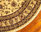Unique Loom Voyage Collection Traditional Oriental Classic Intricate Design Area Rug (8' 0 x 8' 0 Round, Ivory/Gold)