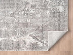 Adel Modern Runner Rug for Kitchen, 2x7 Rustic Distressed Abstract Gray Runner, Medium Pile Stain Resistant Carpet for Bedroom, Hallway or Entryway (2' x 7, Gray)