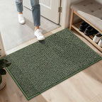 BEQHAUSE 2x3 Entryway Rug Indoor Door Mat Non-Slip Washable, Hallway Rugs Absorbent & Stain Resistant Hall Carpet Runner Rugs for Entryway, Front Door Floor Mats Laundry Room Rugs for Entry, Green