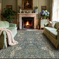 Kokia Boho Vintage Floral Area Rugs, Washable Oriental Botanical Rugs for Living Room, Bedroom, Dining Room, Office, Large Soft Indoor Area Rug, Sage Green，9x12