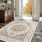 4x6 Area Rug for Bedroom Machine Washable Low Pile Vintage Distressed Rugs Stain Resistant Faux Wool Rug Ultra Soft Non-Slip Area Rugs for Living Room, Playroom, Kitchen,Home Office