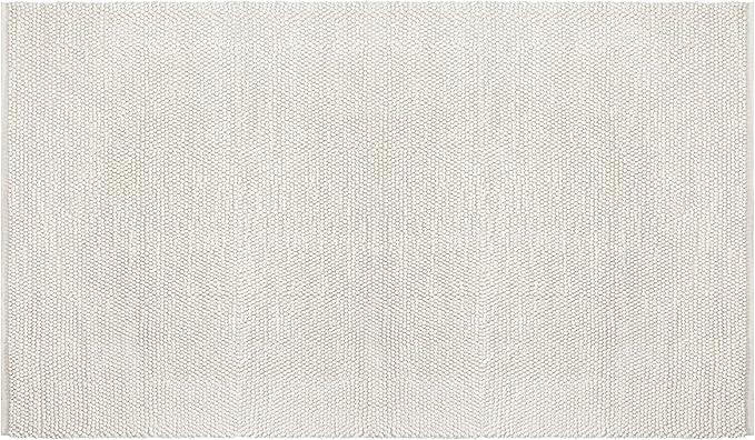 Savi Home Handwoven Wool Cotton Blend Area Rug 4x6', Textured Popcorn Braided Ivory Rug, Soft Thick Farmhouse Contemporary Living Room Carpet, Neutral Modern Decorative Floor Rug