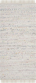 SAFAVIEH Rag Rug Collection Accent Rug - 2'3" x 5', Ivory & Multi, Handmade Boho Stripe Cotton, Ideal for High Traffic Areas in Entryway, Living Room, Bedroom (RAR121G)