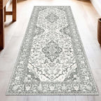 Washable Runner Rug 2x6 | Non Slip Rug Runners for Hallways, Entryways, Kitchens, Bathrooms, Bedrooms | Ultra-Soft Flannel Carpet Runners with Rubber Backing (Beige, 2x6)