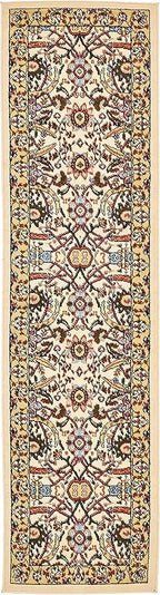 Unique Loom Espahan Collection Area Rug - Cape Cod (2' 2" x 8' 2" Runner, Cream/ Black)