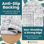 Istana 3x5 Area Rug - Light Grey Modern Rugs for Living Room 3x5 - Foldable Rugs for Bedroom/Living Room Rug - Stain Resistant Washable Rug - Eco-Friendly Small Area Rugs