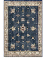 RUGGABLE Washable Vintage Area Rug – Verena Sapphire 6x9, Stain-Resistant, Non-Slip – Medium Machine Washable Rugs for Living Room, Bedroom, Hallway, Entryway & Office–with Cushioned Pad