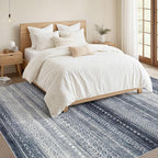 Nakagishi 5x7 Area Rugs Living Room: Washable Boho Large Neutral Soft Rug Modern Stain Resistant Moroccan Indoor Non Slip Floor Carpet for Bedroom Nursery Kids Playroom Office Dining Room Dorm- Blue