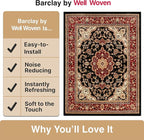 Well Woven Barclay Collection Medallion Kashan Black 6x9 Area Rug - for Living Room, Bedroom, and Dining Room