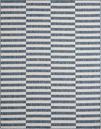 Unique Loom Outdoor Striped Collection Area Rug - Striped (7' 10" x 10' Rectangle Blue/Ivory)