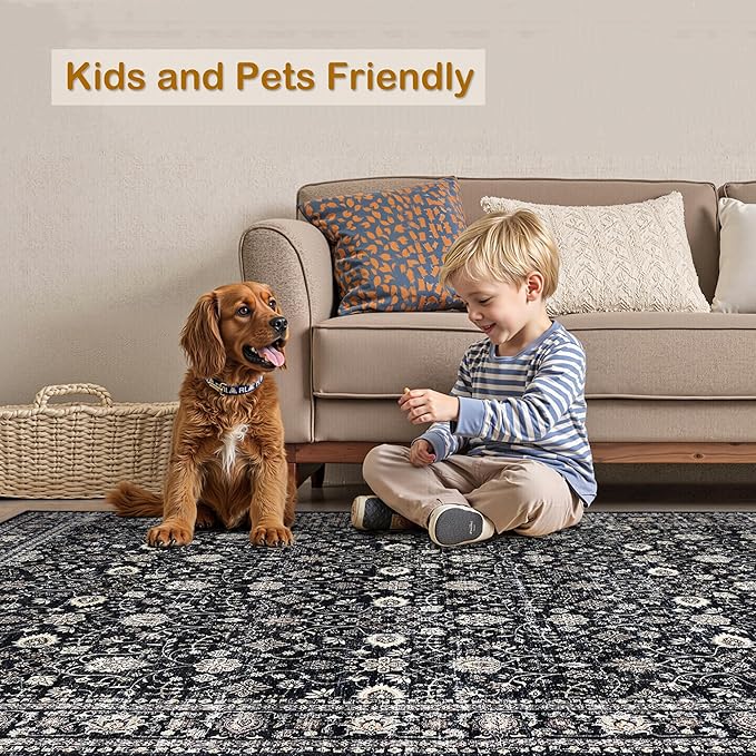 2x3 Rug,Boho Vintage Oriental Washable Rugs,Collapsible Area Rug for Bedroom, Entryway, Kitchen, Bathroom