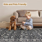 8x10 Area Rugs,Boho Vintage Oriental Washable Rugs,Collapsible Area Rug for Bedroom, Entryway, Kitchen, Bathroom