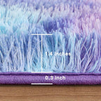Andency 8x10 Area Rugs for Living Room, Non-Slip Fluffy Soft Large Shag Bedroom Carpet, Tie-Dyed Unicorn Rainbow Big Indoor Thick Nursery Rug for Kids Dorm Home Decor Aesthetic