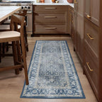 RUGGABLE Washable Area Rug – Outdoor Kamran Sunset Orange 3x5, Stain-Resistant, Non-Slip – Small Machine Washable Rugs for Entryway, Patio, Balcony, Deck, & Porch–with Standard Pad