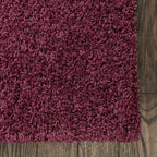 Unique Loom Solid Shag Collection Area Rug (2' 7" x 10' Runner, Eggplant Purple)