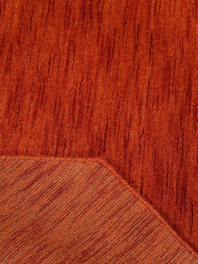 Hand Knotted Loom Wool ECO-Friendly Area Rugs - 8'x8', Octagon, Light Red Color, Solid Plain Design, High Pile Handmade Anti Skid Area Rugs for Living Room, Bed Room (L00111)