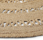 REDEARTH · Round Area Rug - 6 Feet Braided Scalloped Earthy Trails Jute Rug- Artisan Made Boho Jute Patterned Rugs for Bedroom, Kitchen, Living Room, Farmhouse, Aesthetic, Handmade Vintage Décor