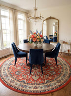 Rugs.com Yasmin Collection Rug – 8 Ft Round Terracotta Medium Rug Perfect for Kitchens, Dining Rooms